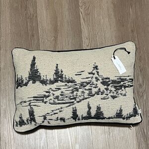 Chic Green and Cream Rectangular Pillow